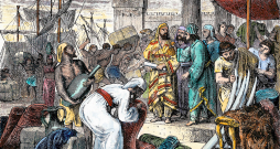 Feniķiešu tirgoņi Vidusjūras ostā.