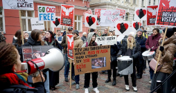 Dzīvnieku aizsardzības organizācija "Dzīvnieku brīvība" 1. aprīlī pie Saeimas ēkas rīkoja piketu, aicinot deputātus atkārtoti virzīt likumprojektu par aizliegumu Latvijā turēt dējējvistas industriālajos sprostos. Dzīvnieku aizsardzības organizācija "Dzīvnieku brīvība" 1. aprīlī pie Saeimas ēkas rīkoja piketu, aicinot deputātus atkārtoti virzīt likumprojektu par aizliegumu Latvijā turēt dējējvistas industriālajos sprostos.