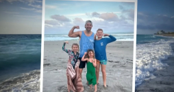 Raiens Dženingss ar saviem bērniem.