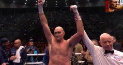 Taisons Fjūrijs pēc uzvaras pār krievu smagsvaru Arslanbeku Mahmudovu.