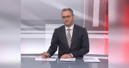 Jānis Geste raidījuma "Panorāma" studijā.