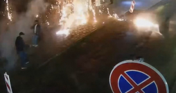 Pirotehnikas izmantošana uz ielas Daugavpilī.