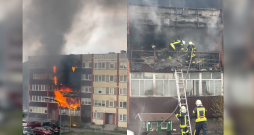 Ugunsgrēks daudzdzīvokļu namā Ventspilī.