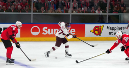Pasaules hokeja čempionāta spēle starp Latvijas un Šveices valstsvienībām "Swiss Life" arēnā.
