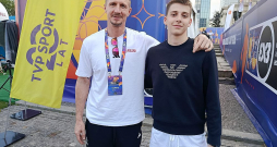 Mihals Hlebovickis ar dēlu Luku 3x3 Pasaules kausā Varšavā. Luka turpina ģimenes tradīcijas un arī trenējas basketbolā.