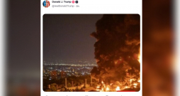 Trampa publicētā novecojusī fotogrāfija medijā "Truth Social".