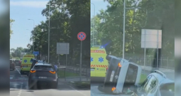 Avārija pie Botāniskā dārza Rīgā. Avārija pie Botāniskā dārza Rīgā.