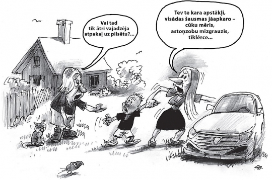 Zīmē Ēriks Ošs. Te kara apstākļi!