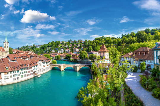 Panorāmas skats uz Berni Šveicē.