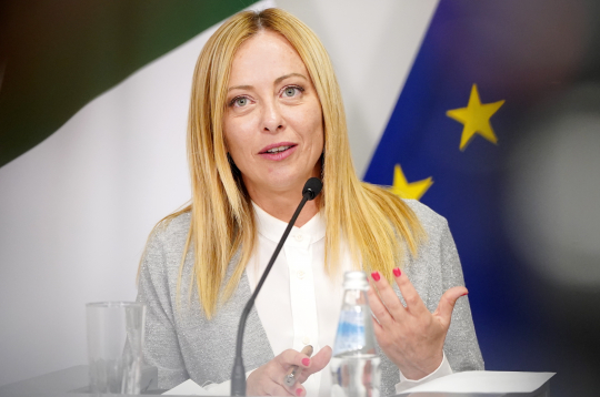Itālijas premjerministre Džordžija Meloni Rīgā.
