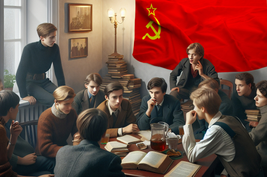 Tā paša gada agrā pavasarī šis PSRS praktiski neiedomājamais privātais mājas literatūras pulciņš bija pārtapis īstenā revolucionārā organizācijā. Ilustratīvs attēls.
