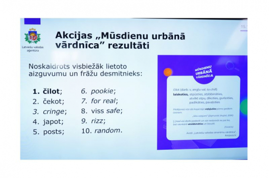 Latviešu valodas aģentūras rīkots pasākums Valsts valodas dienā, kurā informē par secināto, īstenojot pasākumus par iedzīvotāju valodas lietojuma paradumiem un lingvistisko attieksmi.