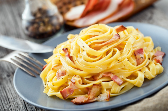 Pasta carbonara.