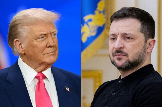 Donalds Tramps un Volodimirs Zelenskis. 