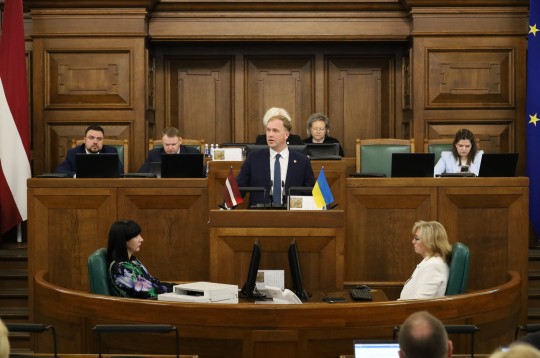 Viktors Valainis Saeimā notikušajās ekonomikas debatēs.