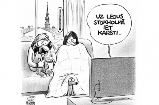 Zīmē Gatis Šļūka. Uz ledus Stokholmā iet karsti!