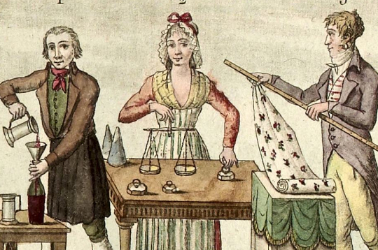 Ilustrācija pie 19. gadsimta mēru un svaru skaidrojuma.