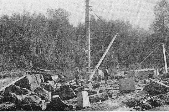 Šūnakmens bluķu ieguve Allažos 1925. gadā.