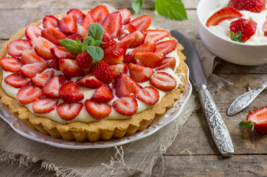 Zemeņu tarte.