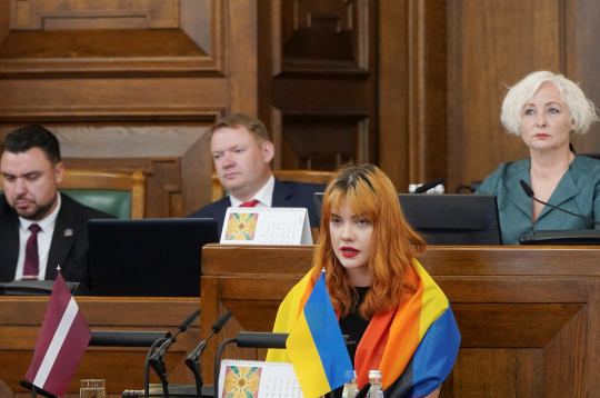 Saeimas deputāte Selma Teodora Levrence Saeimas pavasara sesijas noslēguma sēdē.