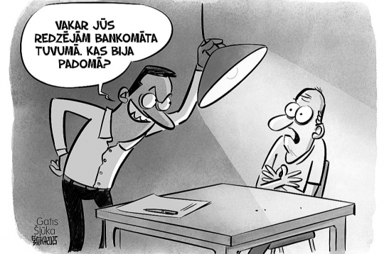 Vakar jūs redzējām bankomāta tuvumā. Kas bija padomā?