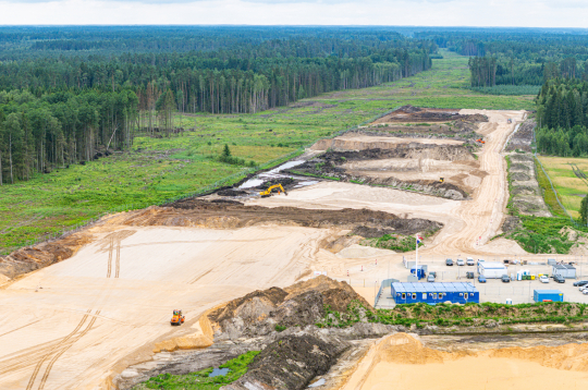 "Rail Baltica" pamattrases būvniecība.