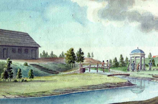 Baldones sēravots 18. gs. beigās J. K. Broces zīmējumā.