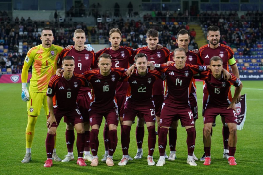 Latvijas vīriešu futbola izlase 2025. gada 10. jūnijā.