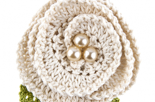 Tamborēta rozīte. Tamborēta rozīte.