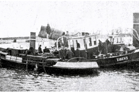 Izceltais "Zibens" Daugavgrīvā 1925. gada decembrī.