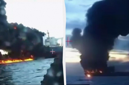 Ukrainas droni devuši triecienu Krievijas "ēnu flotes" tankkuģiem.