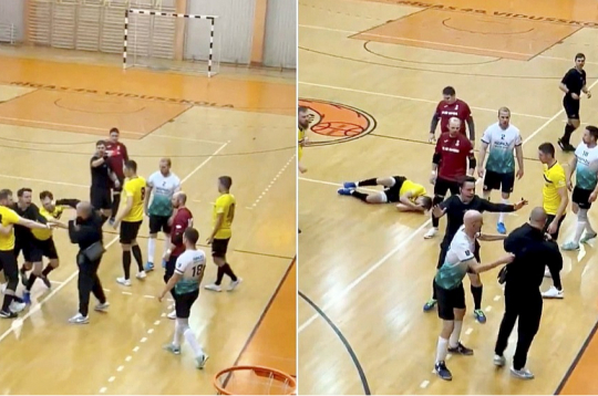 "OB Serviss" spēlētājam Aleksejam Krjukovičam pēc saņemtā sitiena ar dūri futzāla spēles laikā konstatēts smadzeņu satricinājums.