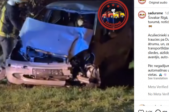 Ekrānuzņēmums no "Instagram" profila @sadursme.