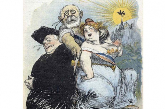 1905. gada franču karikatūra.