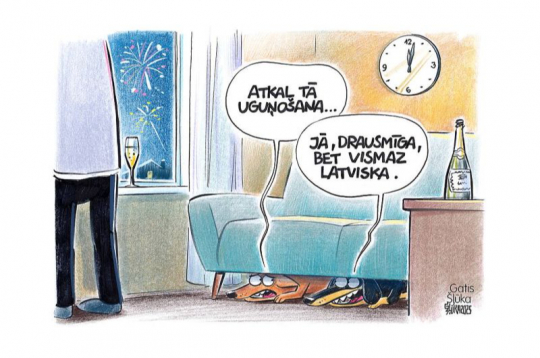 Zīmē Gatis Šļūka. Atkal tā uguņošana...