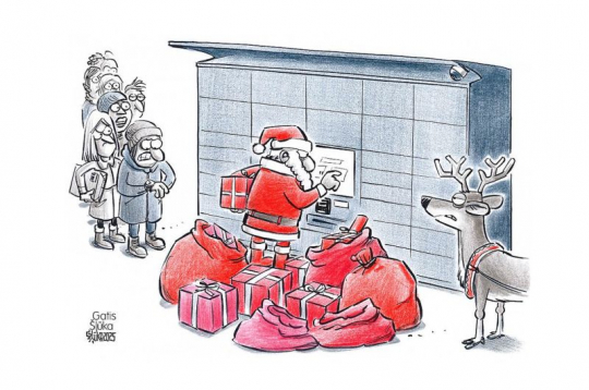 Zīmē Gatis Šļūka. Priecīgus Ziemassvētkus!