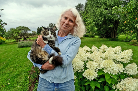 Guna Skujiņa ar ģimenes mīluli Pablo.