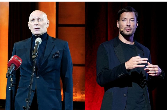 Alvis Hermanis (attēlā kreisajā pusē) sociālajā vietnē "X" rakstījis, ka iemesls viņa aiziešanai no kustības "Bez partijām" bijusi apskaidrība, ka Armands Broks (labajā pusē) un viņa cilvēki "mūsu ideju izmanto citiem mērķiem".