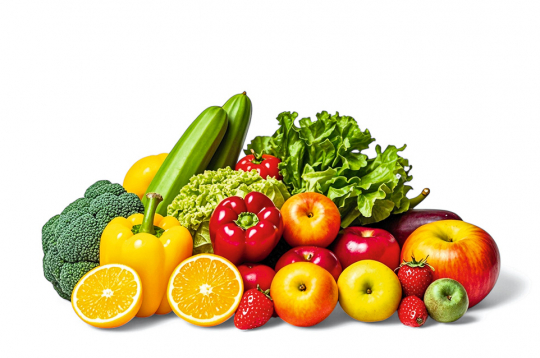 Augļi un dārzeņi.