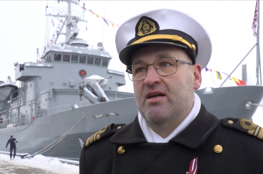 Jānis Auce, NBS Jūras spēku Mīnu kuģu eskadras komandieris.