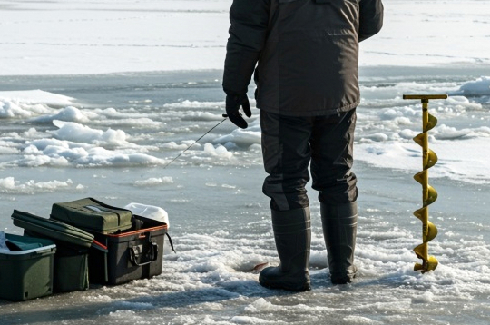 Zemledus makšķerēšana. Ilustratīvs attēls. Zemledus makšķerēšana. Ilustratīvs attēls.