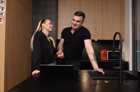 Niks Endziņš un Sindija Bokāne.