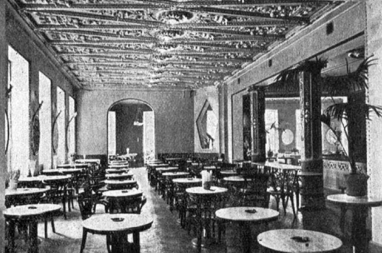 Švarca kafejnīcas viesu zāle 1926. gadā.