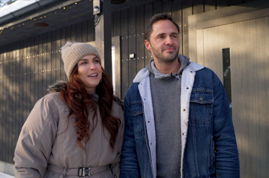 Aktrise Lelde Dreimane un viņas dzīvesbiedrs Artūrs. 