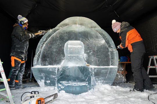 Starptautiskajam ledus skulptūru festivālam Jelgavā pavisam top 30 konkursa skulptūras: 10 komandu darbi un 20 individuālie mākslas objekti.