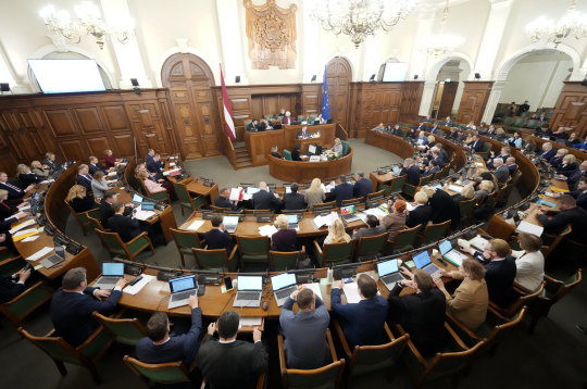 Saeimas sēžu zāle.