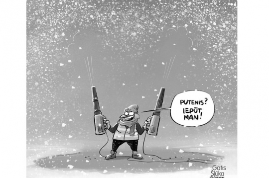 Zīmē Gatis Šļūka. Iepūt man!