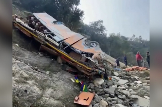 Avārijā iesaistītais autobuss.