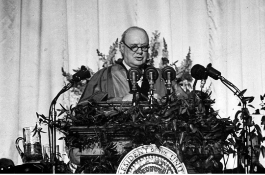 V. Čērčila uzstāšanās Fultonā.