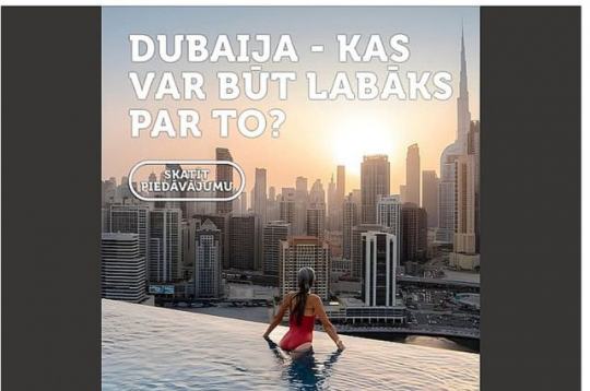 Vēl pagājšnedēļ tūroperatori "Novatours" un "Tez Tour" sociālajos tīklos aicinoši reklamēja ceļojumus uz Dubaiju, taču saspīlētās situācijas Tuvajos Austrumos dēļ lidojumi šonedēļ atcelti. Vēl pagājšnedēļ tūroperatori "Novatours" un "Tez Tour" sociālajos tīklos aicinoši reklamēja ceļojumus uz Dubaiju, taču saspīlētās situācijas Tuvajos Austrumos dēļ lidojumi šonedēļ atcelti.